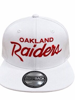 Oakland Raiders White hat with Red embroidered logo Raiders hat Snapback Hat